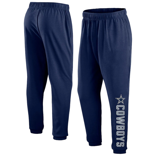 Men's Dallas Cowboys Navy Chop Block Fleece Sweatpants - Click Image to Close